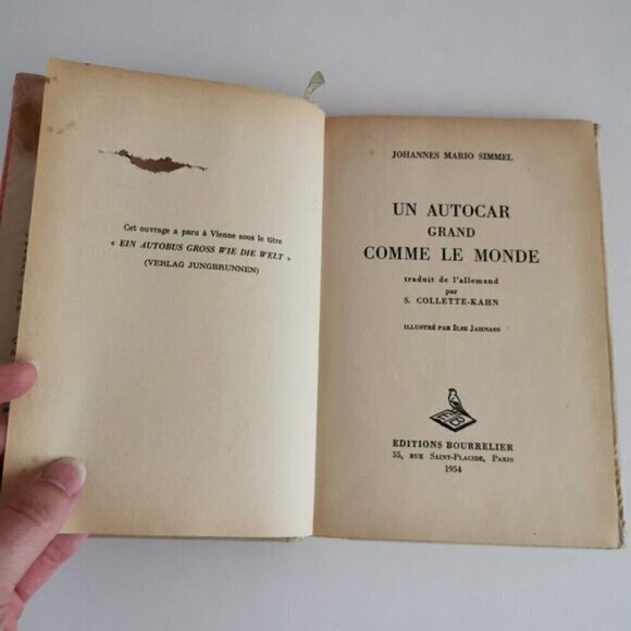 1954 Un Autocar Grand Comme le Monde Book French EX-LIBRARY J.M. Simmel - Picture 5 of 8